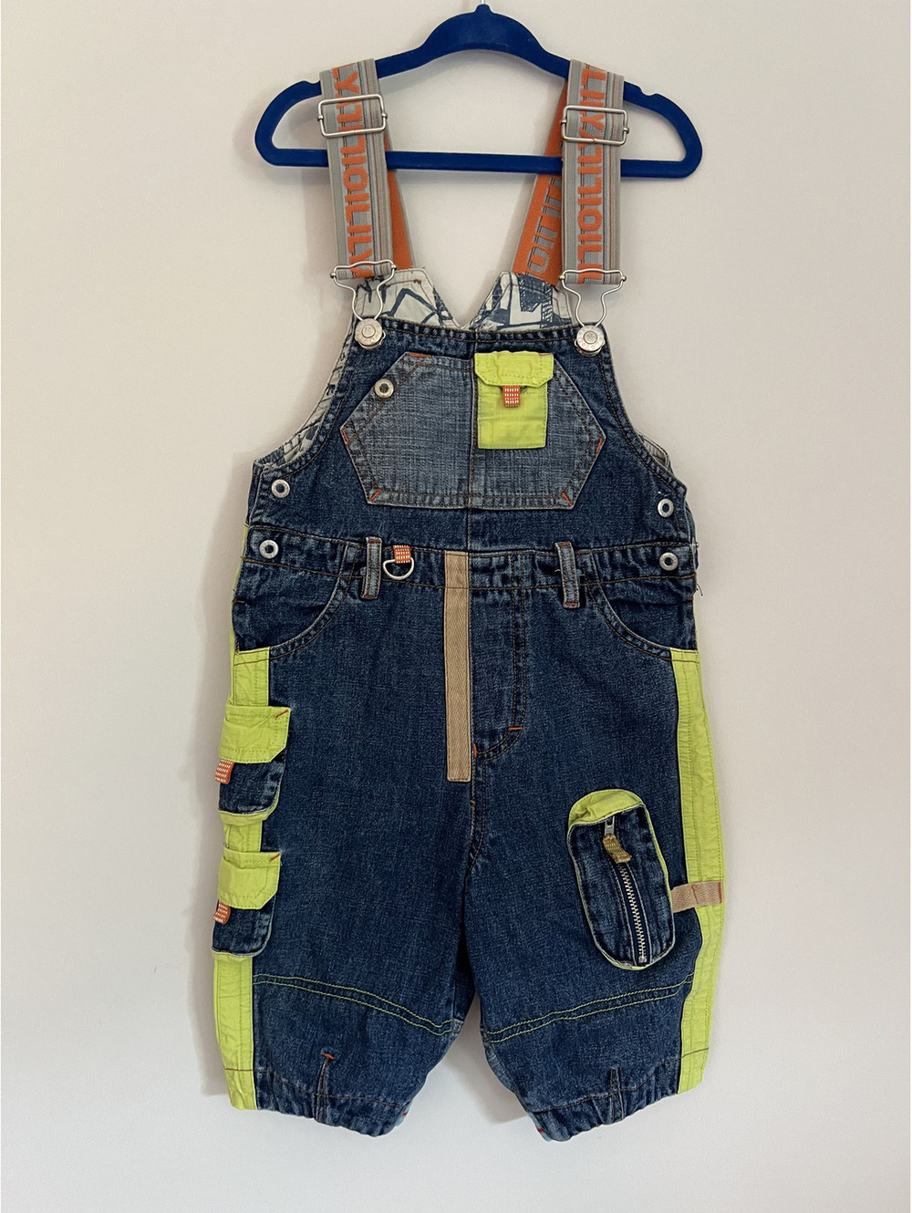 Oilily Boys Denim Pocket Accent Overalls